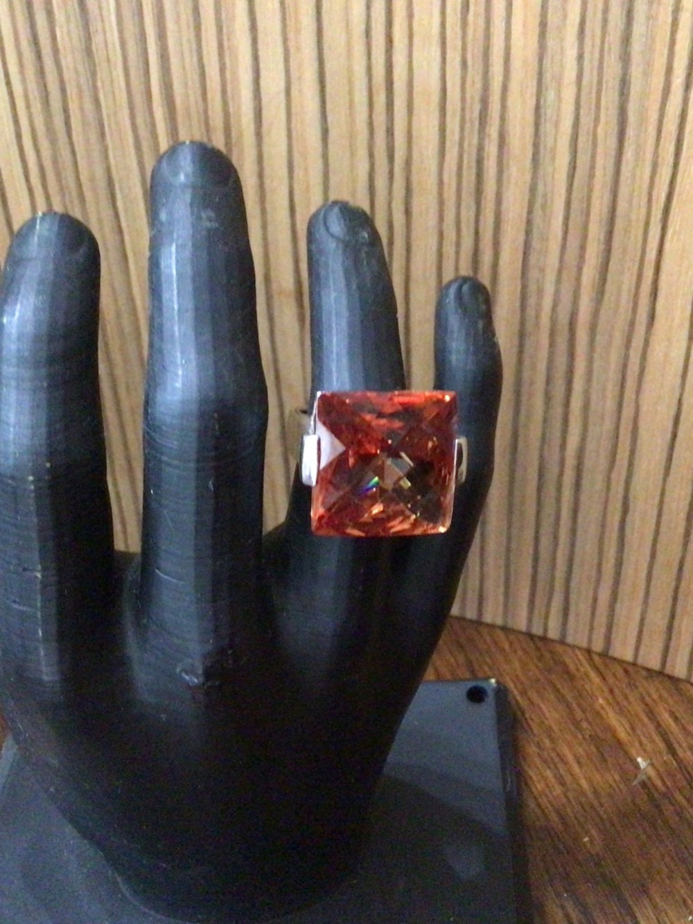 Fashion ring. Size 6 large topaz colored stone. Greatvshape